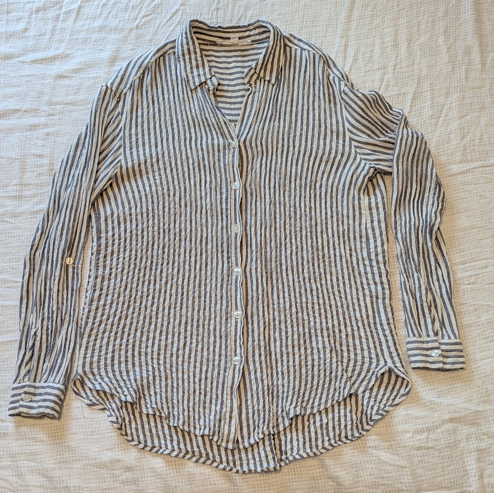 Striped Button-Up Shirt